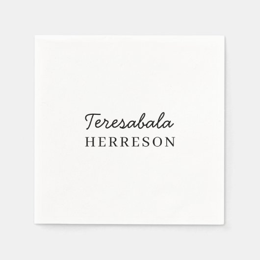 Moderne neutrale Monogramm-Design Serviette (Vorderseite)