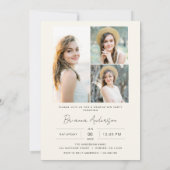 Moderne neutrale Partei für den Minimalistischen F Einladung (Rückseite)