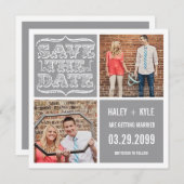 Moderne NEUTRALE PERSONEN Grau-Save the Date Einladung (Vorne/Hinten)