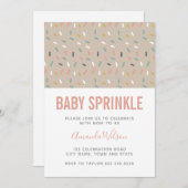 Moderne neutrale Pink-Kindermädchen Sprinkle Einla Einladung (Vorne/Hinten)