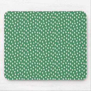 Moderne neutrale Pinselstriche Chic Blattgrün Mousepad