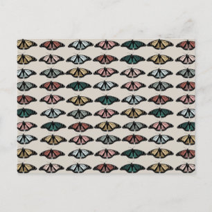 Moderne neutrale Schmetterlinge Gartenmuster Feiertagspostkarte