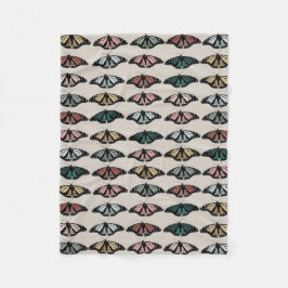 Moderne neutrale Schmetterlinge Gartenmuster Fleecedecke