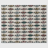 Moderne neutrale Schmetterlinge Gartenmuster Geschenkpapier (Flach)