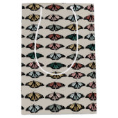 Moderne neutrale Schmetterlinge Gartenmuster Mittlere Geschenktüte (Vorderseite)