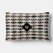 Moderne neutrale Schmetterlinge Gartenmuster-Monog Zubehörtasche (Vorderseite)