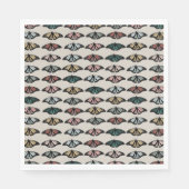 Moderne neutrale Schmetterlinge Gartenmuster Serviette (Vorderseite)