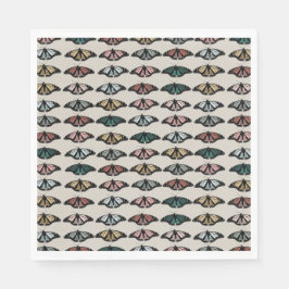 Moderne neutrale Schmetterlinge Gartenmuster Serviette