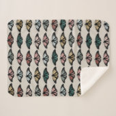 Moderne neutrale Schmetterlinge Gartenmuster Sherpadecke (Vorderseite (Horizontal))