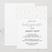 Moderne neutrale Sprinkle-Einladung für Baby Laven Einladung (Vorne/Hinten)
