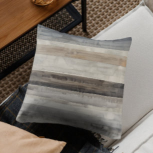 Moderne neutrale Streifen Beige Taupe Grau Kissen