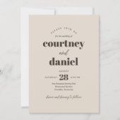 Moderne, neutrale, trendige Mix-Hochzeit Einladung (Vorderseite)