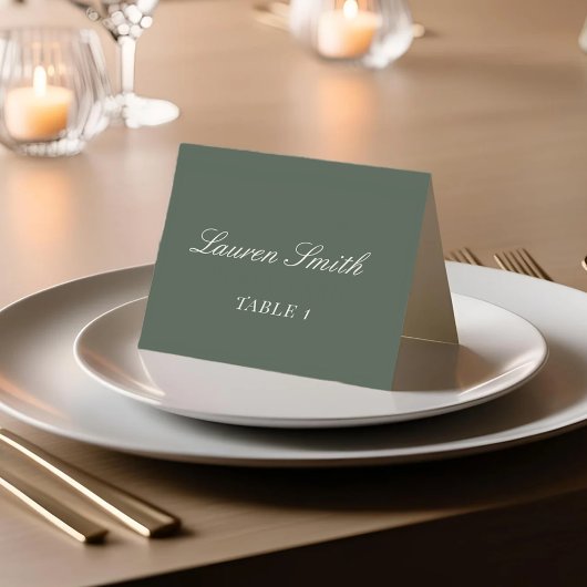 Moderne neutrale und sage Wedding-Platzkarte Tischnummer