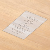 Moderne neutrale Wasserfarbe Elegante Hochzeit Acryleinladungen (Ablage )