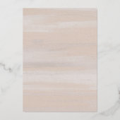 Moderne neutrale Wasserfarbe Elegante Hochzeit Folieneinladung (Rückseite)