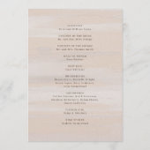 Moderne neutrale Wasserfarbe Elegante Hochzeit Programm (Rückseite)