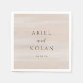 Moderne neutrale Wasserfarbe Elegante Hochzeit Serviette (Vorderseite)