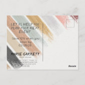 Moderne, neutrale Wasserfarbenpinselstriche Postkarte (Rückseite)