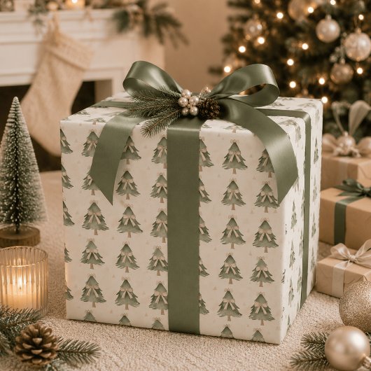 Moderne neutrale Weihnachtsbaum-Verpackungspapier Geschenkpapier