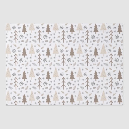 Moderne neutrale Weihnachtsfarben Seidenpapier (Vorderseite)