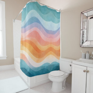 Moderne neutrale Welle • Minimalistischer Deco • T Duschvorhang