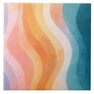 Moderne neutrale Welle • Minimalistischer Deco • T Fliese