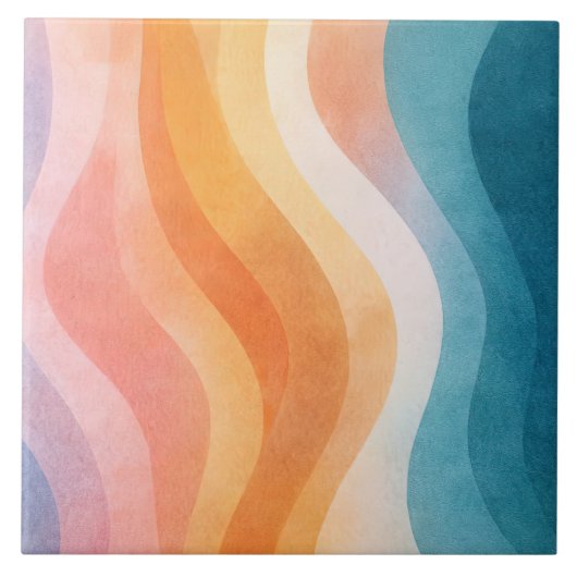 Moderne neutrale Welle • Minimalistischer Deco • T Fliese (Vorderseite)