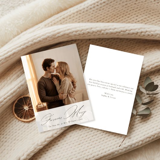 Moderne Neuverheiratete nach Weihnachten Foto noch