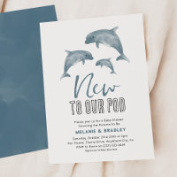 Moderne "New to Our Pod" Dolphin Couple Baby Dusch