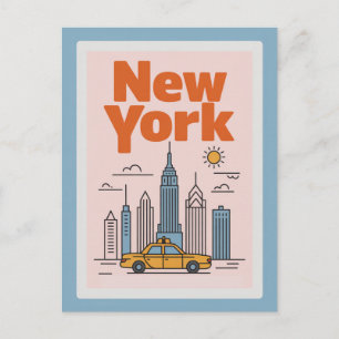 Moderne New York City Reise Minimalistische Skylin Postkarte