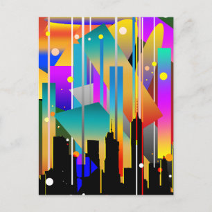 Moderne New Yorker geometrische Formen Abstract Postkarte
