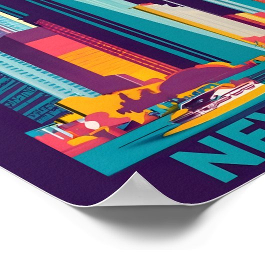 Moderne New Yorker Landschaft Flat Vector Art Poster (Ecke)