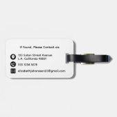 Moderne Newlyweds einfache Foto- und Liebe-Script- Gepäckanhänger (Rückseite horizontal)