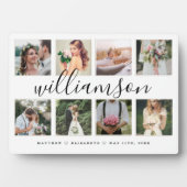 Moderne Newlyweds Hochzeitfoto Collage Keepake Fotoplatte (Vorderseite)