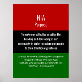 Moderne NIA Purpose Römer 8 28 Christlich Kwanzaa Poster