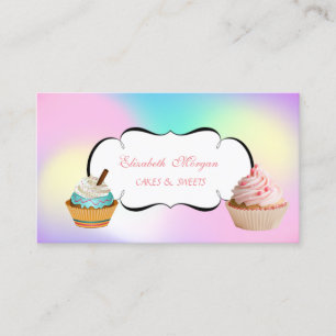 Moderne Niedlich-Adorable Cupcake Bäckerei Ombre Visitenkarte