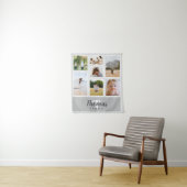 Moderne Niedlich-Grau-Monochrome-Familienfotografi Wandteppich (Beispiel)