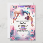 Moderne, niedlich-pink-Girl-Gymnastik zum 10. Gebu Einladung (Vorderseite)