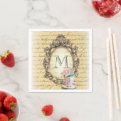 moderne niedlich romantische mädchenhafte Vintage  Serviette (Beispiel)