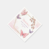 Moderne Niedlich rosa Lila Butterfly Girl Babydusc Serviette (Ecke)