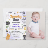 Moderne Niedlich Spooky Ein Halloween 1. Geburtsta Einladung (Vorderseite)