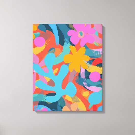 Moderne niedliche Abstrakte Farbkunst Leinwanddruck (Vorderseite)