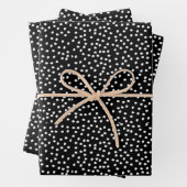 Moderne Niedliche Abstrakte Polka Dot Black und Wh Geschenkpapier Set (Beispiel)