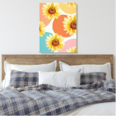 Moderne niedliche Abstrakte Sonnenblume Leinwanddruck (Insitu (Schlafzimmer))