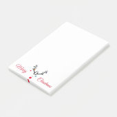 Moderne niedliche abstrakte Weihnachtsrinder auf W Post-it Klebezettel (angewinkelt)