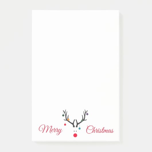 Moderne niedliche abstrakte Weihnachtsrinder auf W Post-it Klebezettel (Vorderseite)