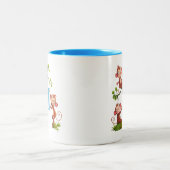 Moderne Niedliche Affen und Türkisfarben Erste Tas Zweifarbige Tasse (Mittel)