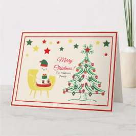 Moderne Niedliche Bärenstars Rote Schrift Frohe We Karte