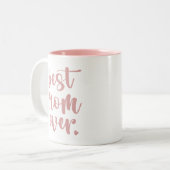 Moderne Niedliche beste Mama je Kind Foto | Rosa Zweifarbige Tasse (Vorderseite Links)
