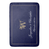 Moderne Niedliche Blue Monogram Names New Wedding Badematte (Vorderseite Vertikal)